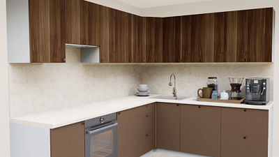 Кухня угловая Слива темная тиснен. 269 Т